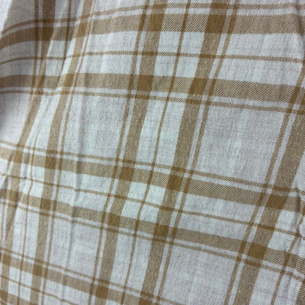 Old Navy Plaid Button Down Shirt Women's 3X Beige Neutral Casual Minimalist - Picture 7 of 11